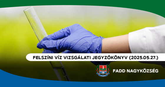 Felszíni víz vizsgálati jegyzőkönyv (2025.05.27.)