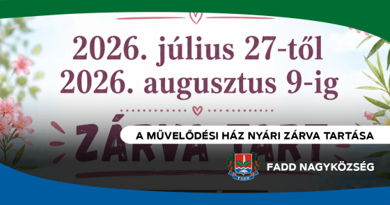 Nyári leállás a művelődési házban 