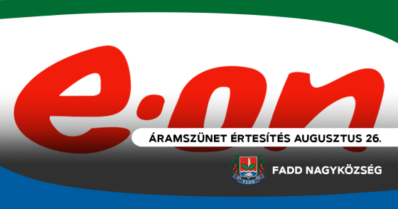 Áramszünet értesítés augusztus 26.
